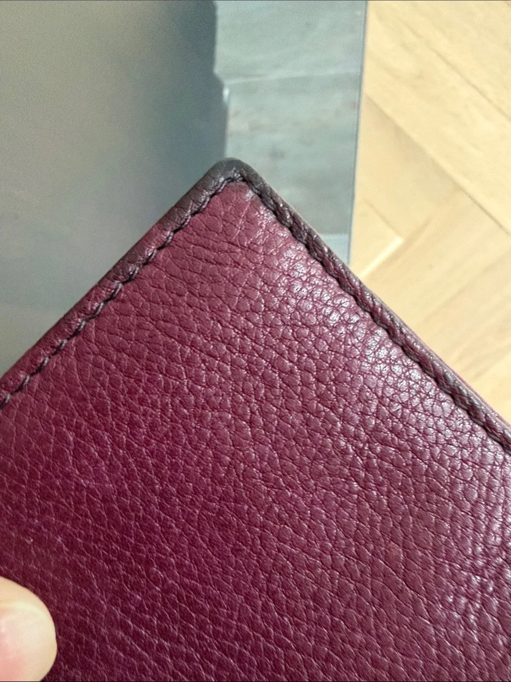 Genuine Leather Fossil Women's Long Wallet - Burgundy